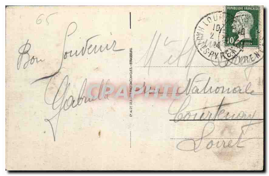 CPA Lourdes la Basilique et le Gave  — Verso