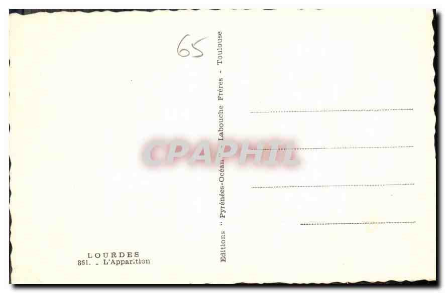 CPA Lourdes l'Apparition  — Verso
