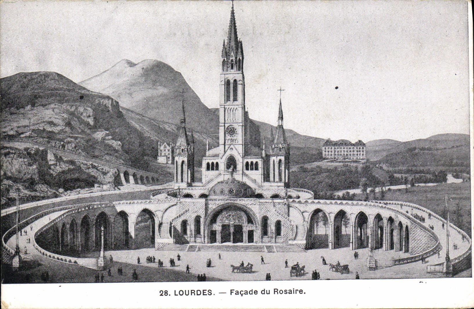CPA Lourdes Facade du Rosaire 