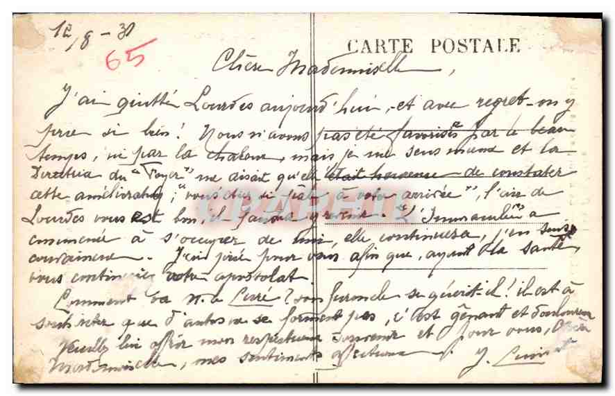 CPA Les Pyrenees Lourdes la Basilique et la Grotte  — Rückseite