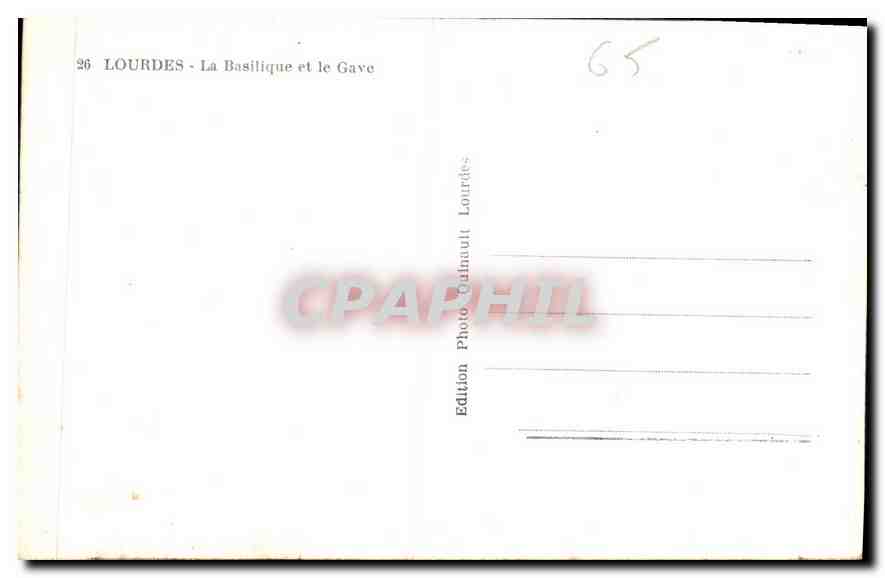 CPA Lourdes la Basilique et le Gave  — Verso