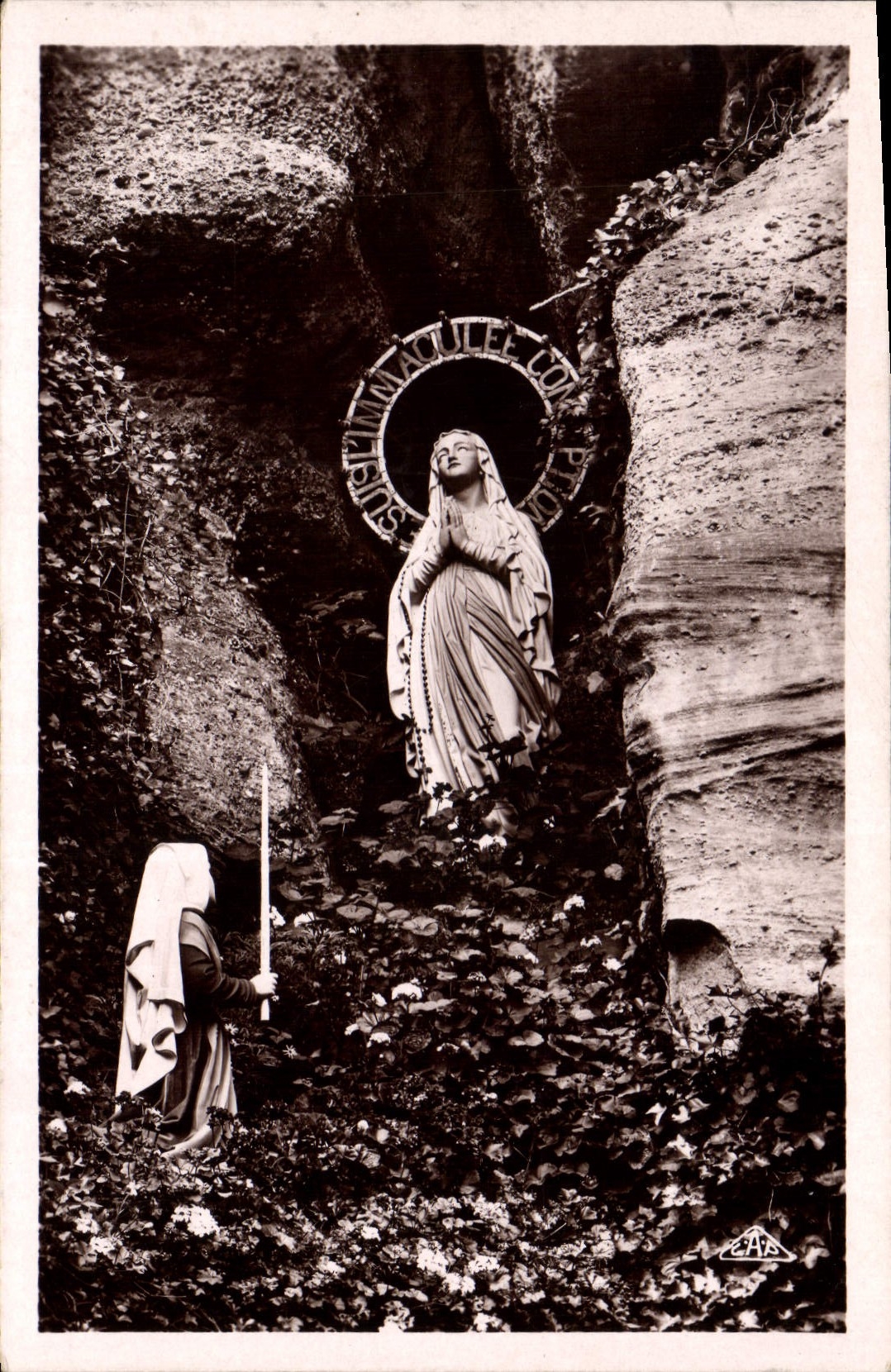 CPA Mont Ste Odile la Grotte de N D de Lourdes 