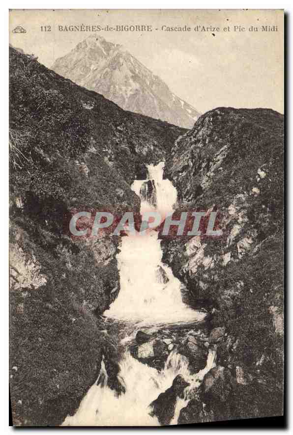 Bagnères-de-Bigorre — Cascade d'Arize et Pic du Midi — Éditeur : Imprimerie des Arts Pyrénéens