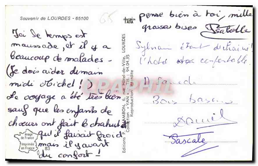 CPA Souvenir de Lourdes  — Verso