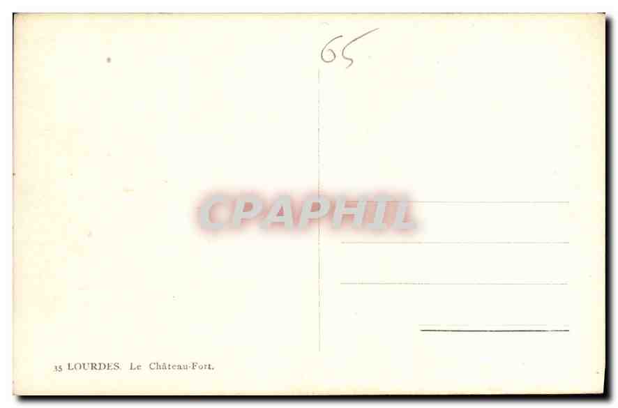 CPA Lourdes le Chateau Fort  — Verso