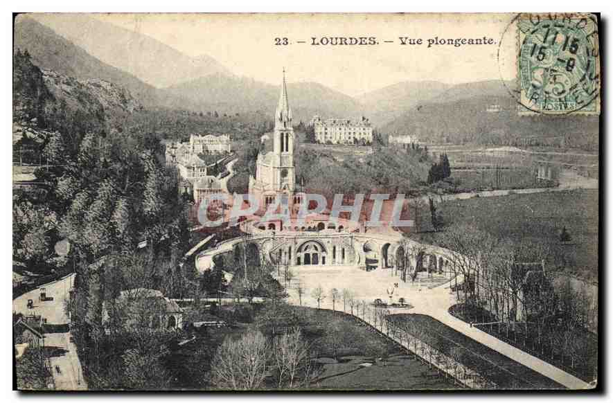 CPA Lourdes vue Plongeante 