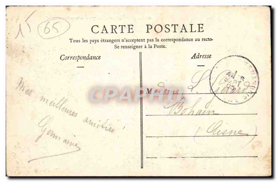CPA Lourdes vue Plongeante  — Rückseite
