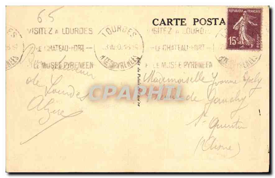 CPA Les Pyrenees Lourdes la Basilique et le Grand Jer  — Rückseite