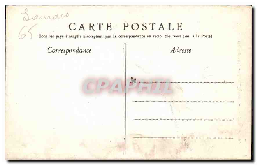 CPA Lourdes Masaiques et la  — Verso