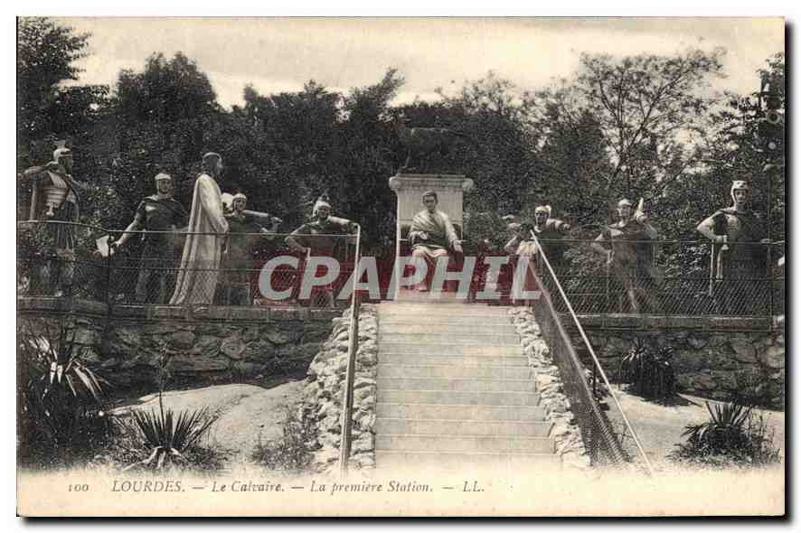 CPA Lourdes Le Calvaire La premiere Station 