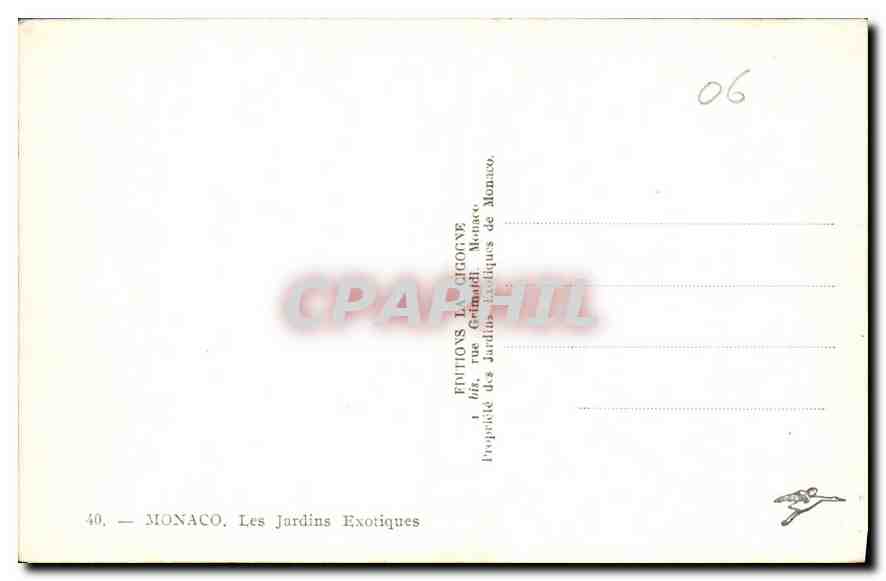 CPA Monaco Les jardins Exotique  — Rückseite