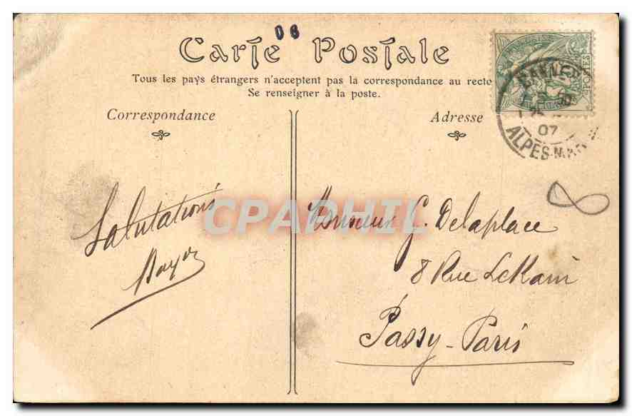 CPA Nice La Promenade des Anglais et le de la Jetee promenade  — Rückseite
