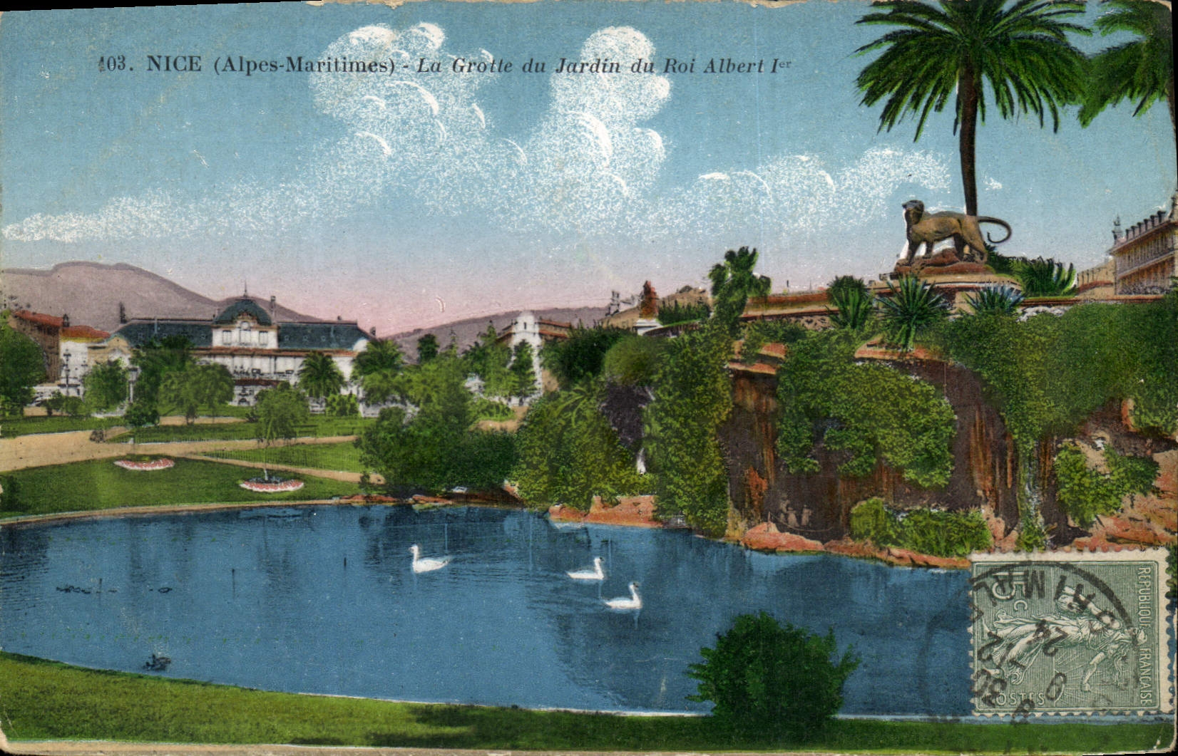 CPA Nice Alpes Maritimes La Grotte du Jardin du Roi Albert Ier 