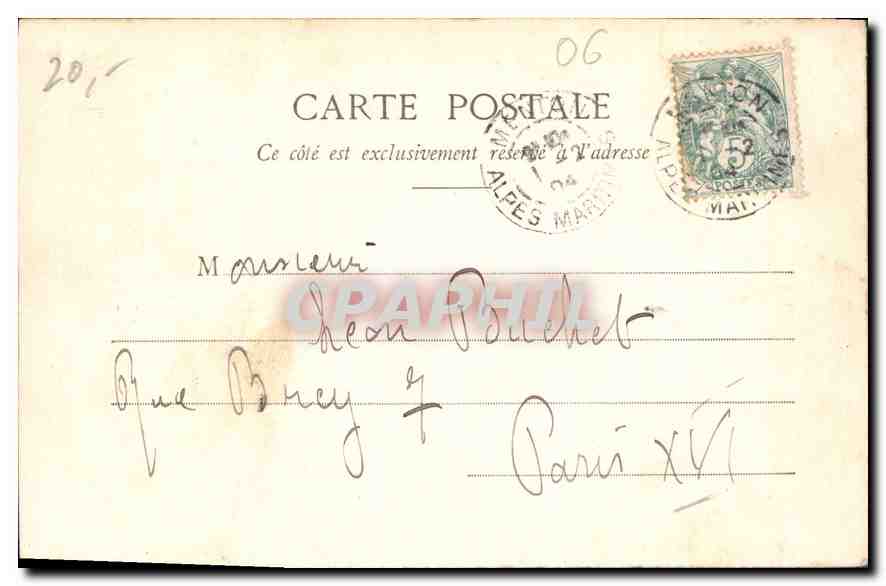 CPA Menton Pont St Louis Frontiere Italienne  — Rückseite