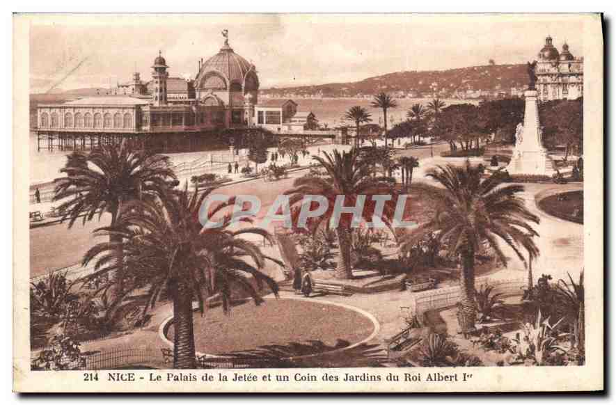 CPA Nice Le Palais de la Jetee et un Coin des Jardins du Roi Albert Ier 