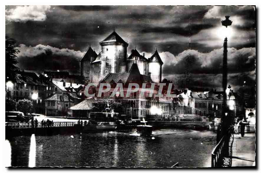Anneyce — Le Port et le Château Illuminé — G. Rossat, Annecy