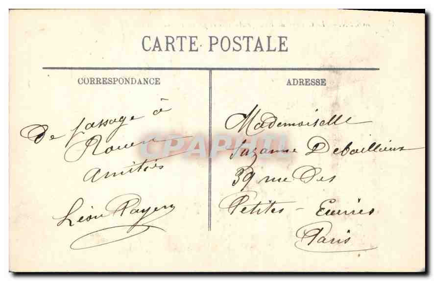 CPA Rouen Le Chateau de Philippe Auguste edifie en 1204  — Rückseite