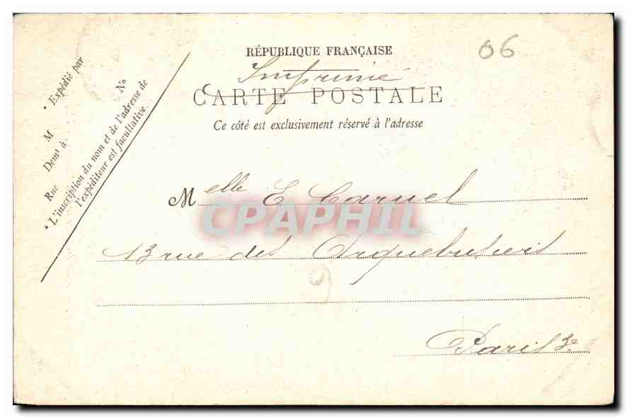 CPA Nice Allee des Palmiers au Chateau  — Rückseite