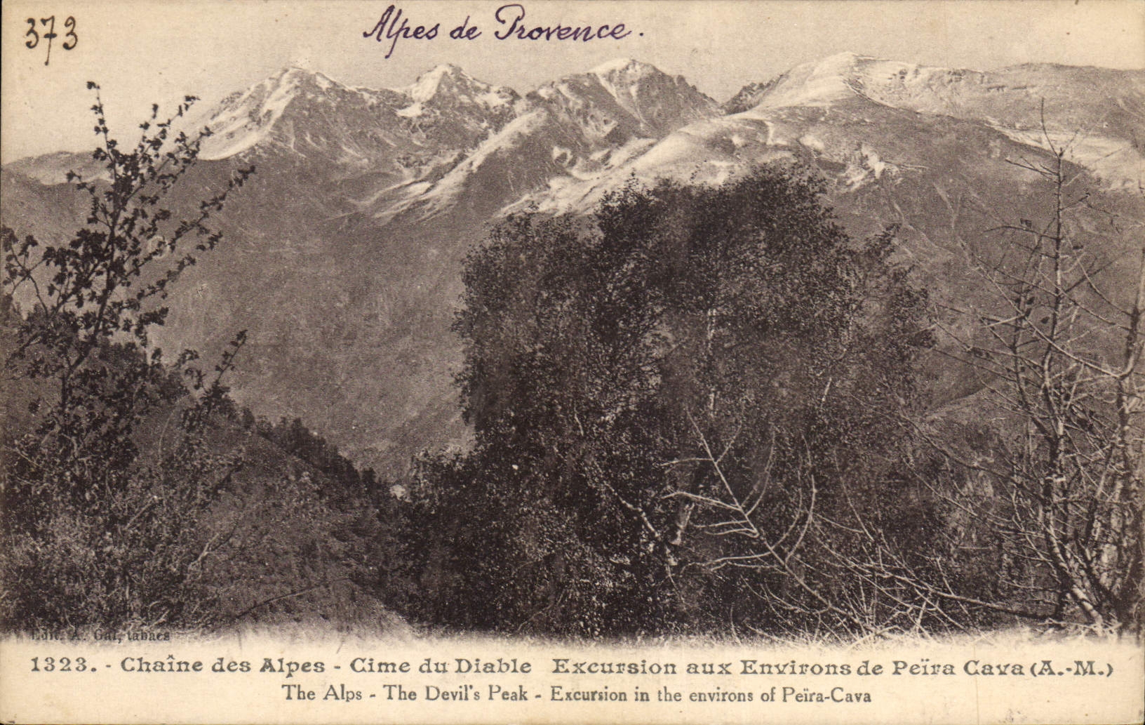 Alpes de Provence — Chain of the Alps — Cime du Diable — Excursion around Peïra Cava (A.-M.) — Gletta, n°1323
