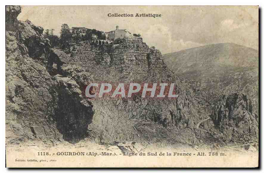 CPA Collection Artistique Gourdon Alp Mar Ligne du Sud de la France 