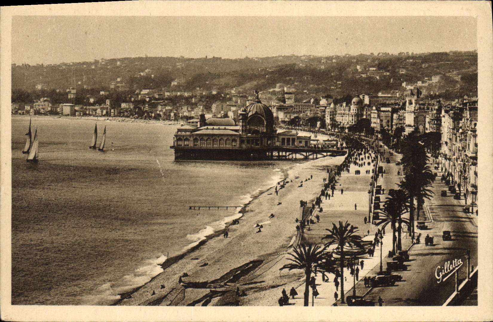 Vue de la Promenade des Anglais à Nice — éditeur Gilletta, n° de série non visible