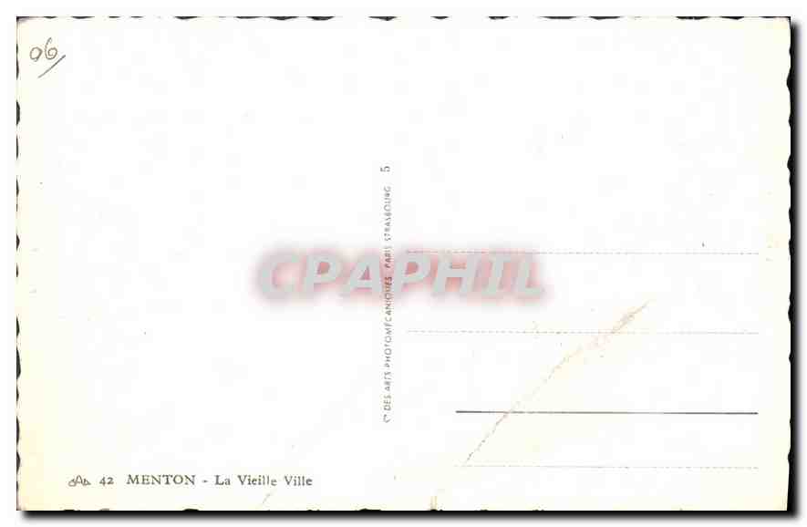 CPM Menton la Vieille Ville  — Rückseite