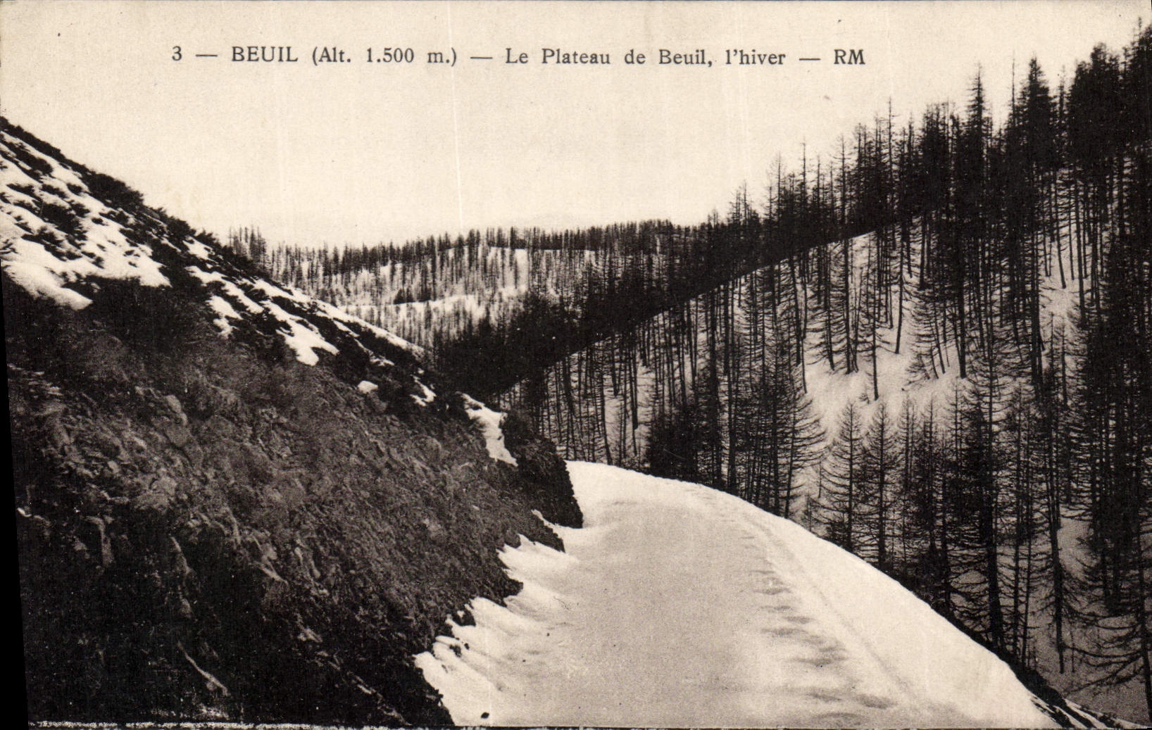 Beuil (Alt. 1.500 m.) — Le Plateau de Beuil, l'hiver — RM