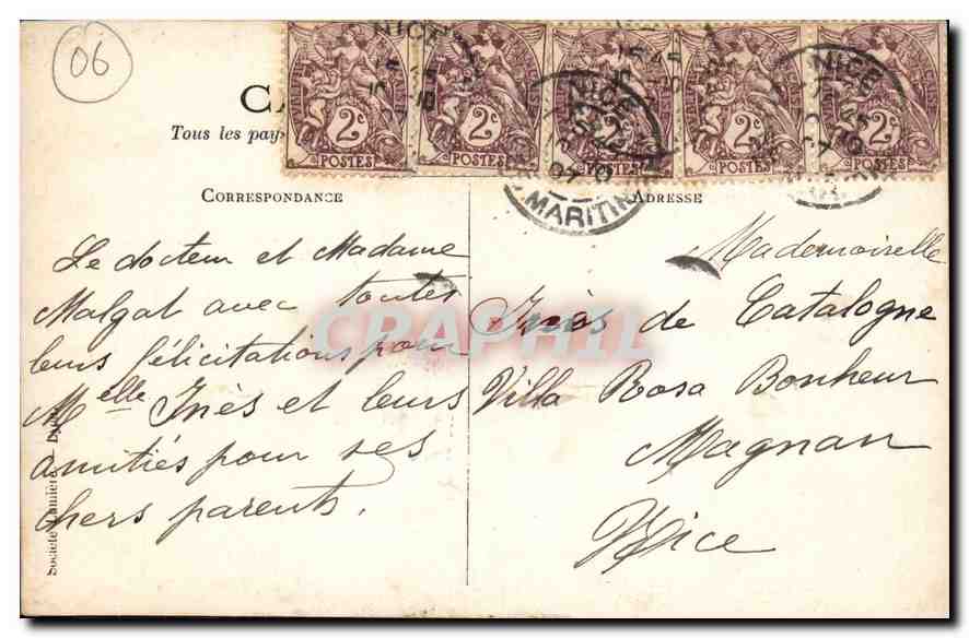 CARTE PHOTO Femmes — Verso