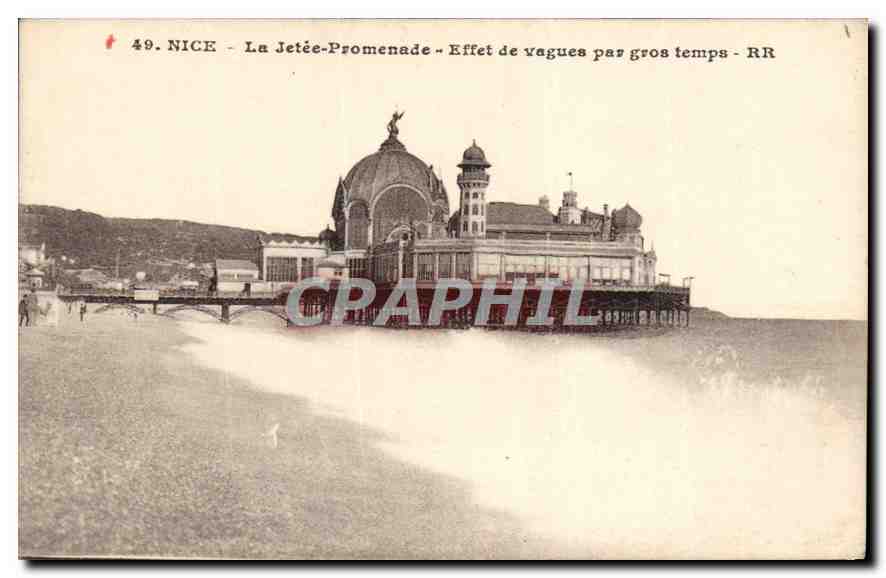 CPA Nice la Jetee Promenade Effet de Vagues par gros temps 