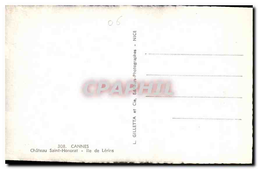 Château Saint-Honorat — Île de Lérins — Éditions Gilletta & Cie, Cannes — Verso
