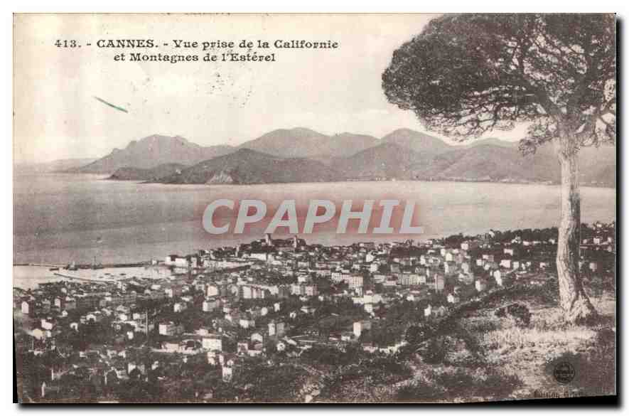 CANNES - Vue prise de la Californie et Montagnes de l'Estérel — éditeur : Philippe, n° 413