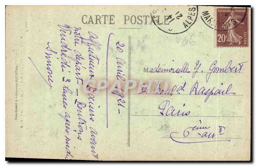 Cannes - Île Sainte-Marguerite - La Grande Allée d'Eucalyptus — Édition Gillet — Verso