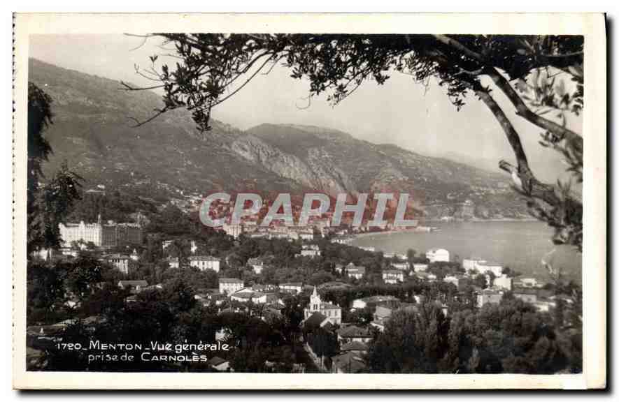 CPA Menton vue generale prise de Carnoles 