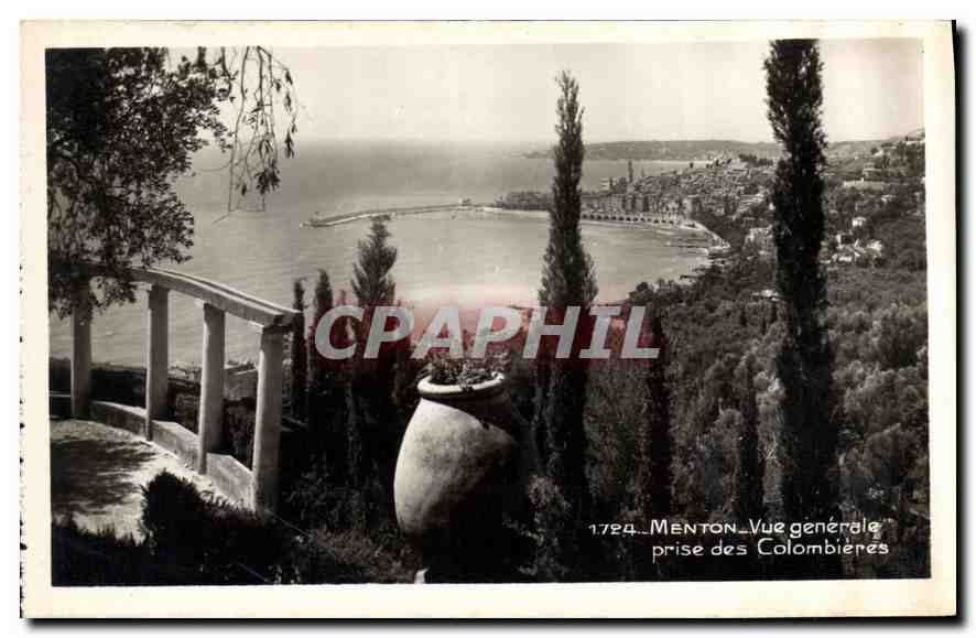 CPA Menton vue generale prise des Colombieres 