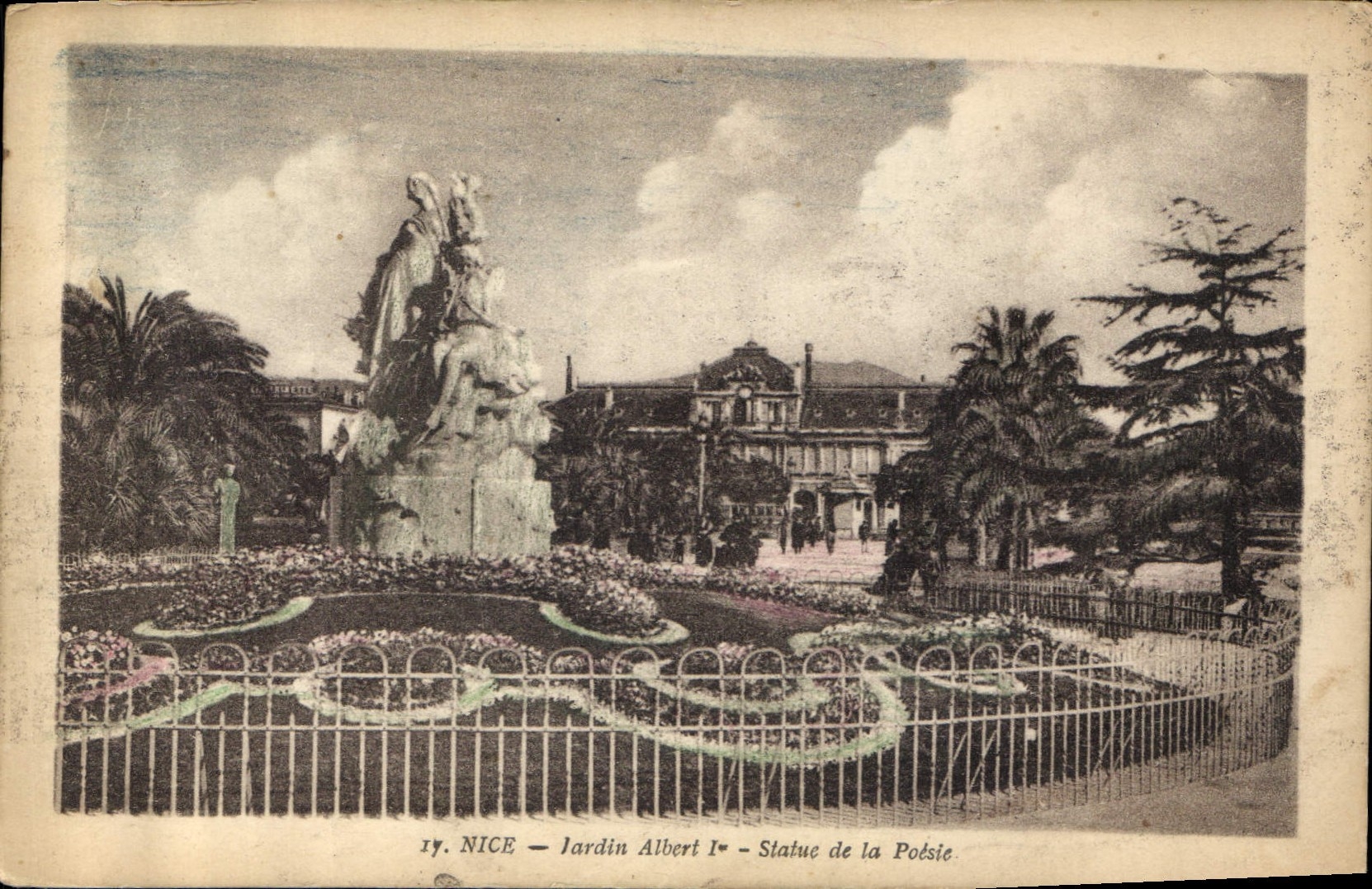 CPA Nice Jardin Albert Ier Statue de la Poesie 