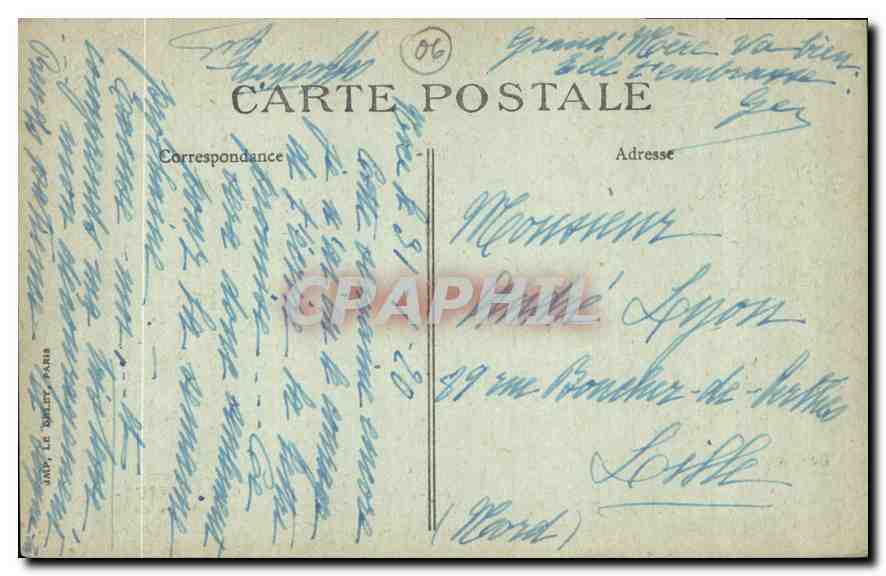 CPA Cote d'Azur Nice a travers les Pins du Chateau  — Rückseite