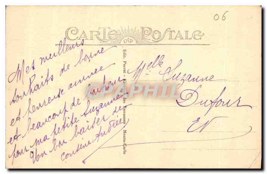 Monte-Carlo - L'Ensemble des Terrasses et le Casino — Éditeur : Edit. Perret — Achterkant