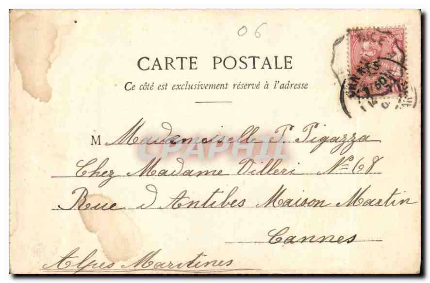 CPA Monte Carlo les Terrasses et Monument de Berlioz  — Rückseite