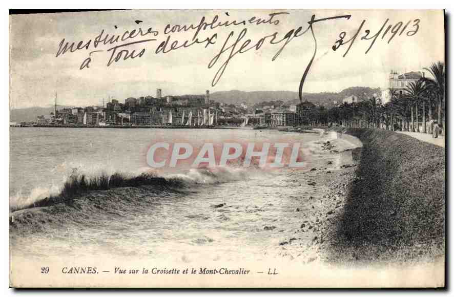Cannes — Ansicht der Croisette und des Mont-Chevalier — LL