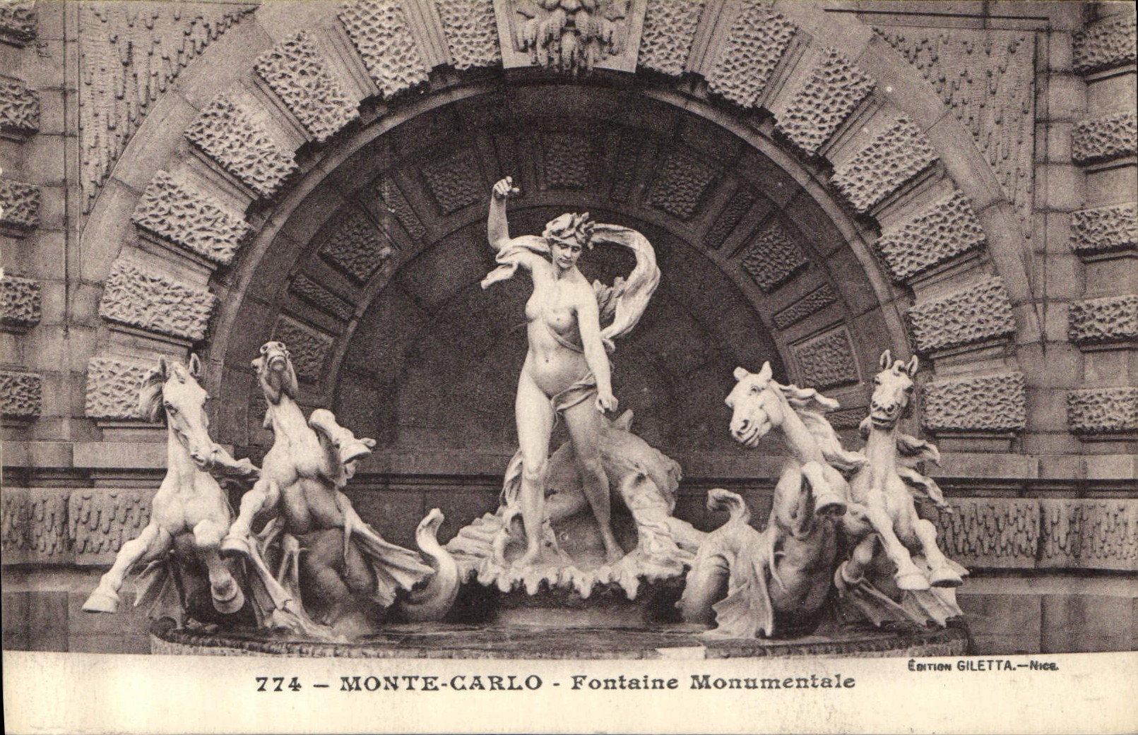 Monte-Carlo — Fontaine Monumentale — Édition Giletta - Nice, n°774