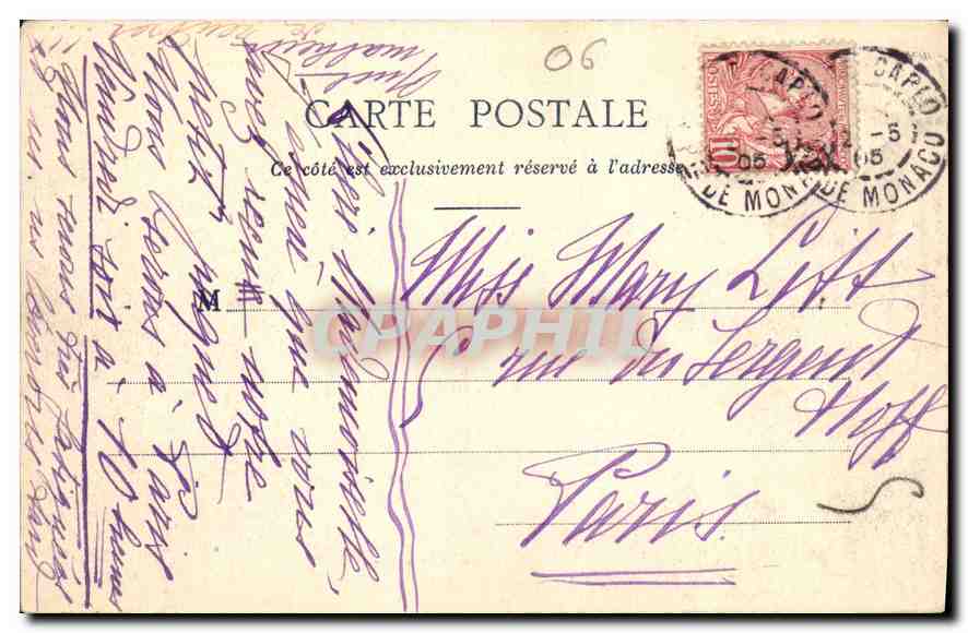 Monte-Carlo — Le Casino — éditeur inconnu, n° de série non visible — Rückseite
