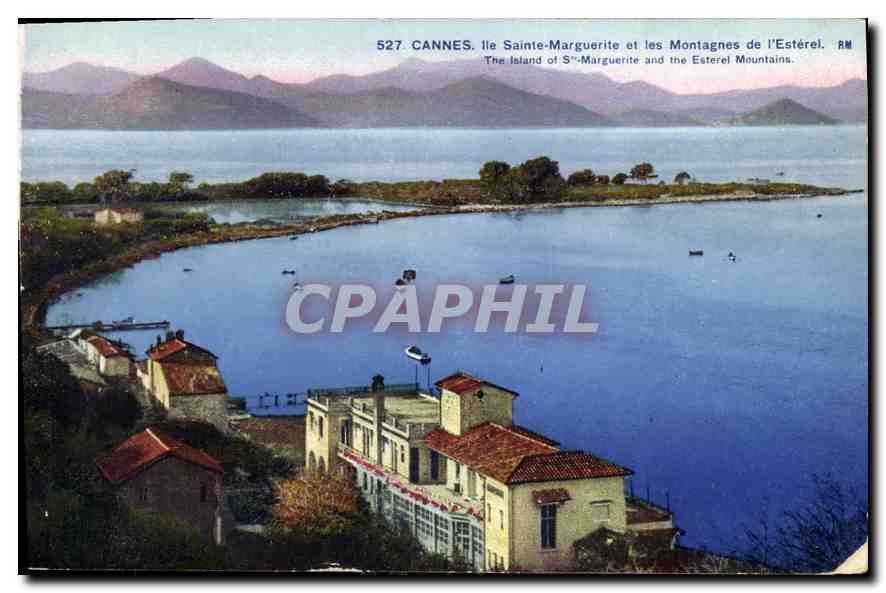 CPA Cannes ile Saint Marguerite et les Montagnes de l'Esterel 