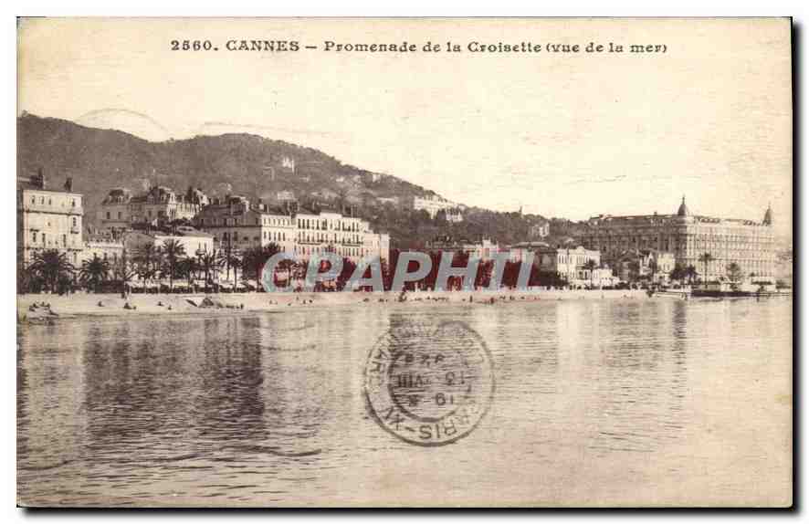 CPA Cannes Promenade de la Croisette vue de la Mer 