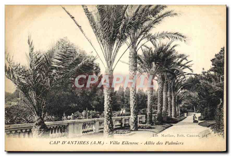 CPA Cap d'Antibes A M Villa Eilenroc Allee des Palmiers 