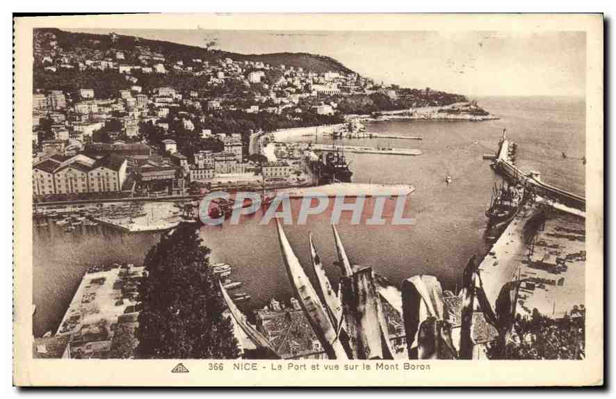CPA Nice le Port et vue sur le Mont Boron 