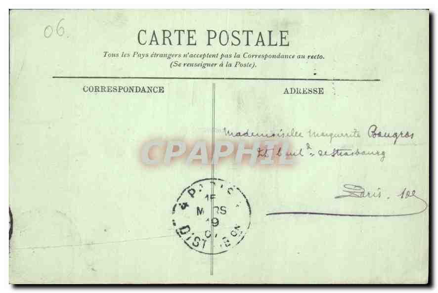 CPA Le Rocher de Monaco  — Rückseite