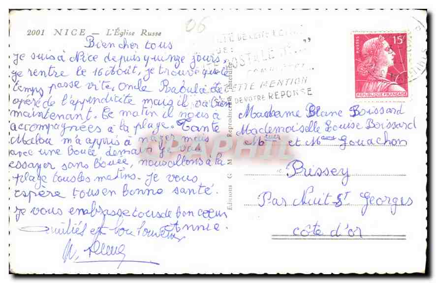 CPA Nice L'Eglise Russe Russie Russia — Rückseite