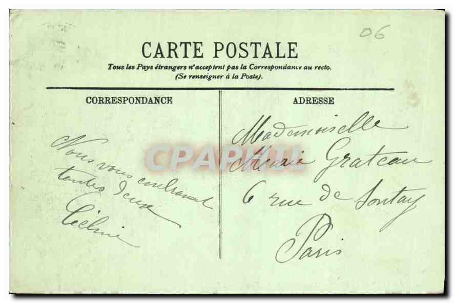 CPA Le Cap Martin Une Allee de la Foret  — Rückseite