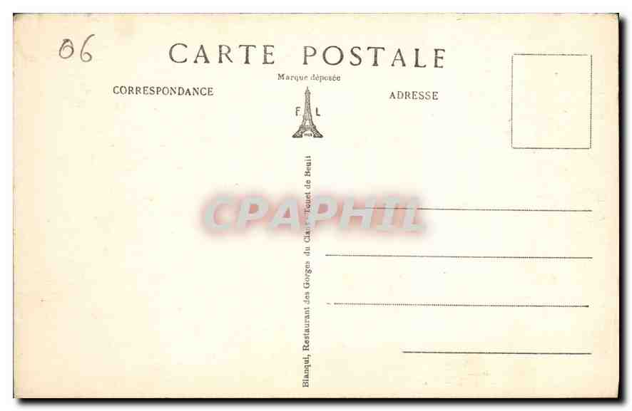 CPA Environs de Beuil A M Route et Gorges du Cians  — Rückseite