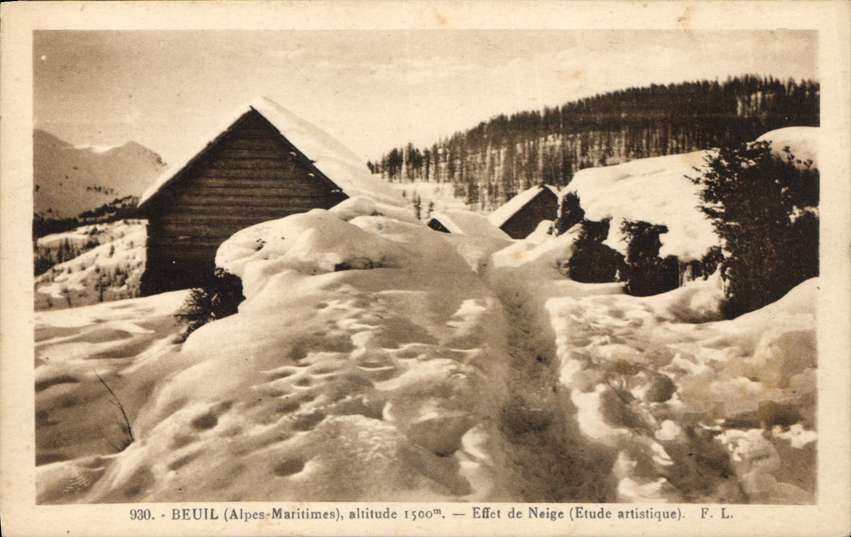 Beuil (Alpes-Maritimes) — Effet de Neige (Étude artistique) — F. L.